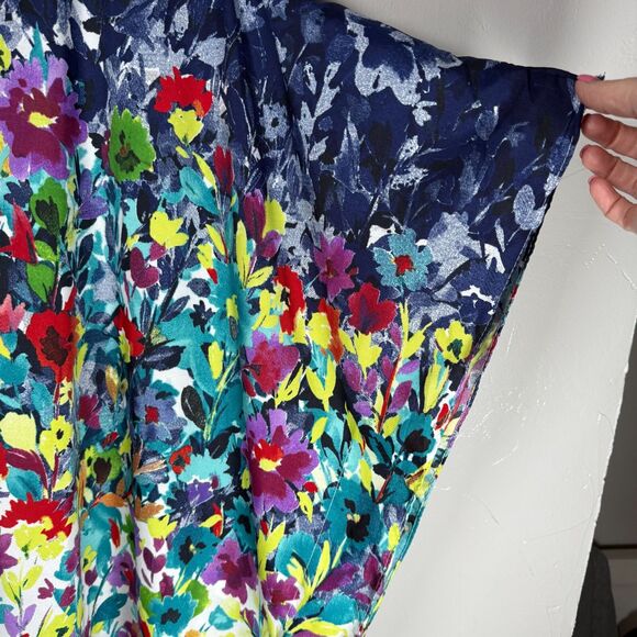 Winlar Kimono House Dress Colorful Floral Watercolor One Size Fits Most - Picture 7 of 12